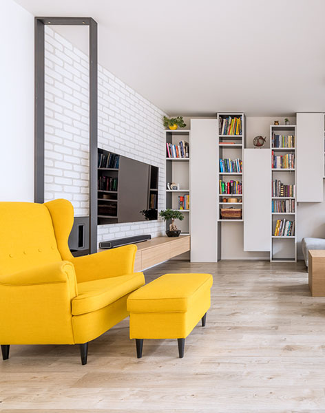 Kompletní řešení obývacího pokoje studia ZAKI Design