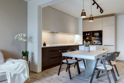 realizace interiéru obývák a kjídelna ZAKI Design
