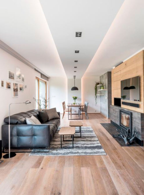 Realizace interiéru obývacího pokoje a jídelního koutu od ZAKI design